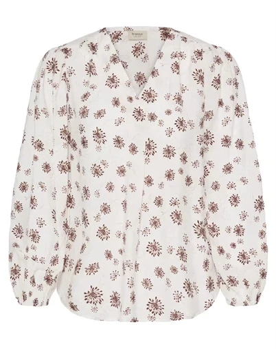 Fransa - FRKalia Bluse 1 - Whisper White With Red